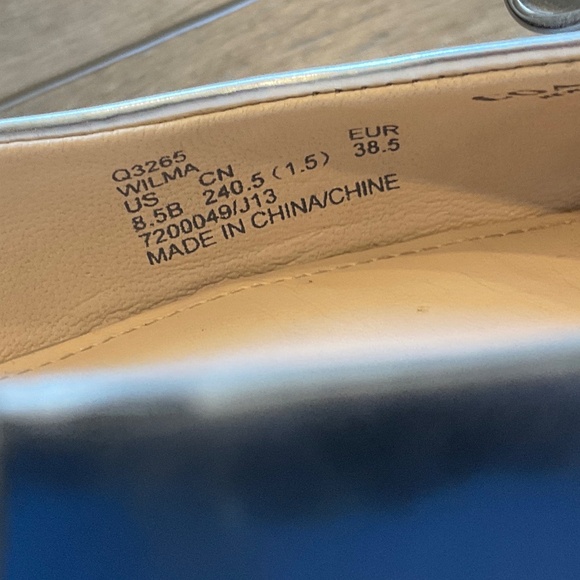 COACH Shoes Wilma Flats Mirror Metallic Silver Bow Pointed Toe Size 8.5 - Picture 4 of 9